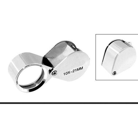 Loupe de bijoutier en verre 10x Loupe oculaire en boucle Loupe grossissante Corps en métal Argent (10x21mm)