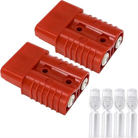 Connettore batteria, 2 pezzi 175A 600V Connettore batteria Anderson a connessione rapida, connettori a spina rapida ad alta corrente con 4 terminali per auto, camper, moto, barca (1/5)