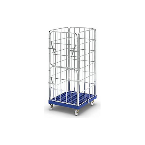 Certeo  Rollcontainer con pianale in plastica con ruote  4 lati