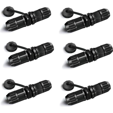 Lot de 6 connecteurs RJ45 étanches, Femelle vers Femelle, Montage sur Panneau, 8P8C, Cat 6, Cat 5, Cat 5E, M20 IP67, Adaptateur extérieur résistant aux intempéries (1/5)