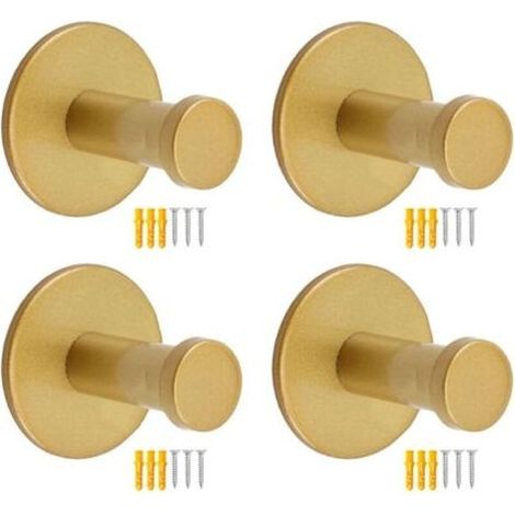 Set mit 4 Wandhaken aus Edelstahl für Handtücher, Bademäntel, Hüte, Kleidung, Metallbeschläge (1/4)