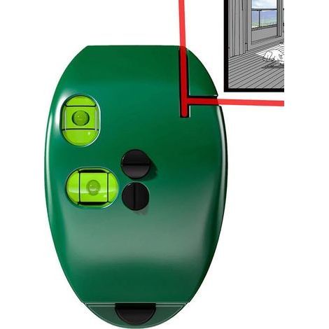 Échelle laseres électronique à 90 degrés, Niveau laseres, Niveau laseres à Lignes croisées Auto nivelantes Vertes avec Lignes Horizontales et Verticales, Souris Portable Verte (1/5)