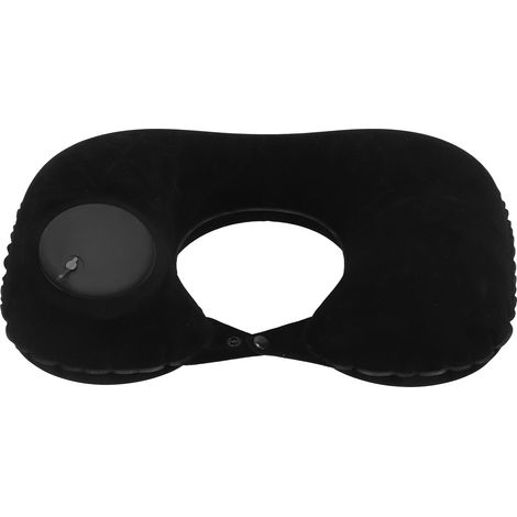 Coussin gonflable automatique en forme de U pour avion, voiture, bureau, train, maison - Noir (1/5)