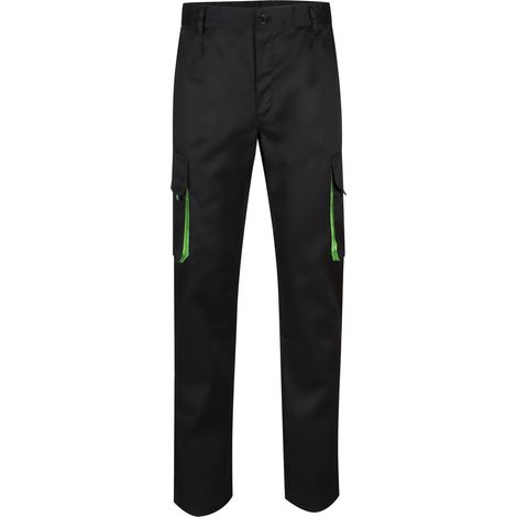 Pantalon multipoches bicolore VELILLA Noir / Lime 56