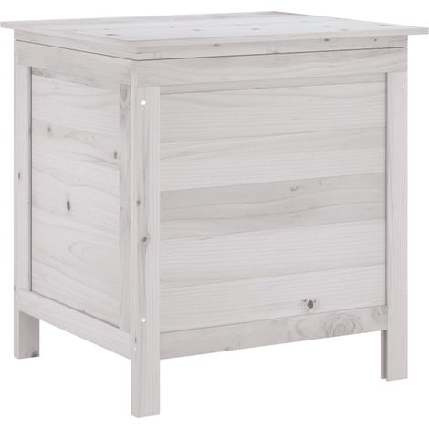Garden Storage Box White 50x49x56.5 cm Solid Wood Fir vidaXL