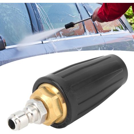 Buse rotative à turbine pour nettoyeur haute pression, raccord 1/4 pouce, pistolet à eau haute pression, 3000 psi, noire (1/5)