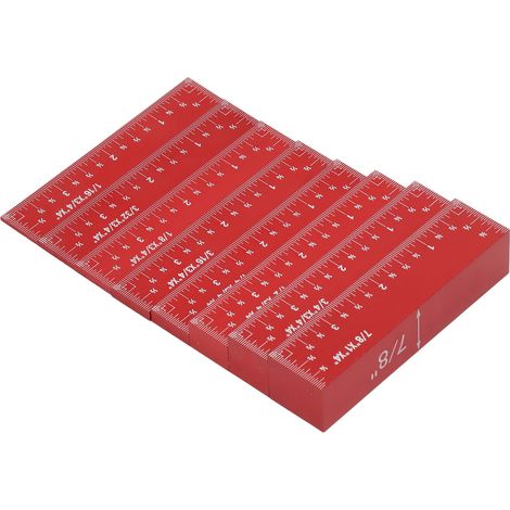 Jeu de 8 cales de réglage rouges, haute précision, échelle transparente, pour le travail du bois (1/5)