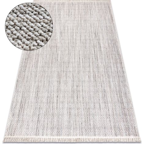 Teppich NANO FH93A Melange, Schlinge, flach gewebt grau beige 160x220 cm