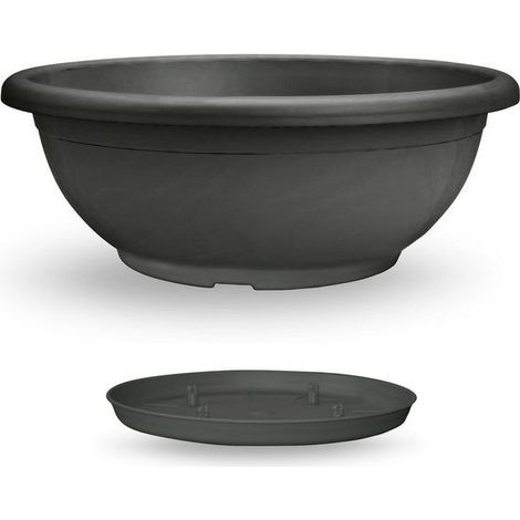 Cuenco Naxos con platillo entrelazado Antracita - 60 cm