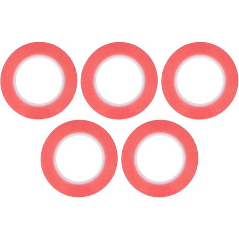 5 Stück doppelseitiges Klebeband, extra stark, abnehmbar, superklebend, PET, für Bastelarbeiten, Geschenkverpackungen, rot, 4 mm