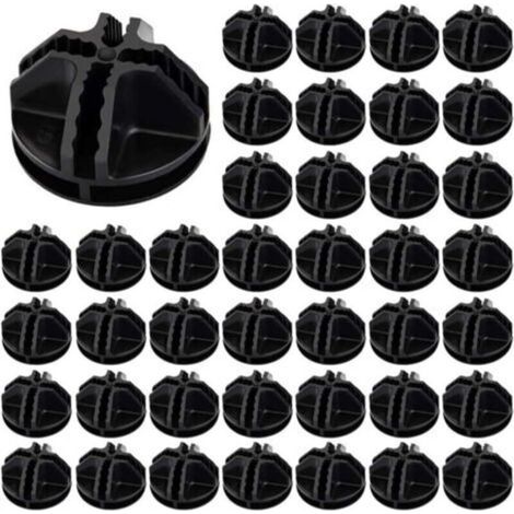 40pcs Fils Cube Plastique ABS Connecteur Cube de Rangement Blanc Raccord Meuble de Rangement Raccord Meuble de Rangement Cube de Fil Modulaire Cube en Grille pour Étagère Casier de Rangement(Noir)..DE (1/5)