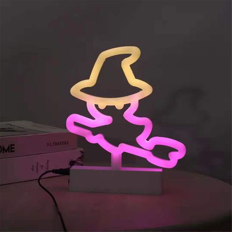 Lampe Néon Chauve-souris - Veilleuse LED Décor Murale et de Bureau - Idéale pour Halloween et Fêtes - 1 Pièce