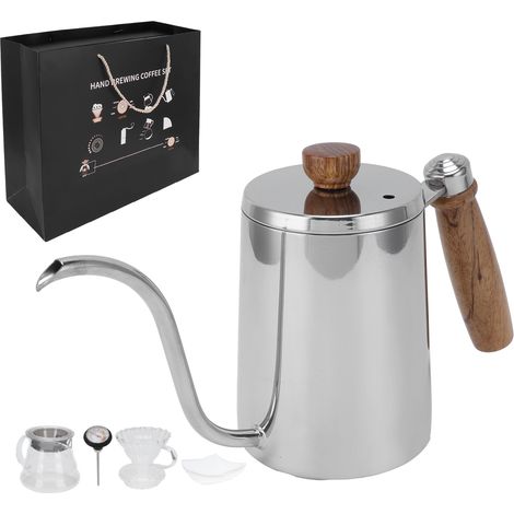 Coffret cadeau café maison, ensemble à café filtre 5 pièces, bouilloire à café filtre, bouilloire à café filtre en acier inoxydable, idéal pour offrir. (1/5)