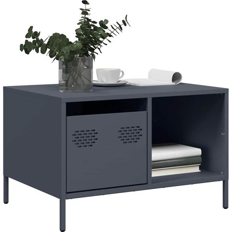 Couchtisch Anthrazit 68,5x50x43,5 cm Kaltgewalzter Stahl