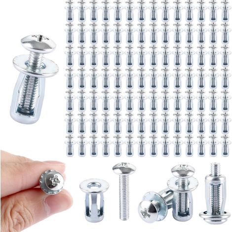 Cheville Molly M4 x 20, Lot de 100 Chevilles Métalliques pour Murs Creux, Acier Carbone Q235 Galvanisé, Écrou à Expansion pour Tôle Fine, Panneaux Métal, Plastique et Composite (1/5)