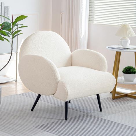 Dieser Sessel ist ein luxuriöser, geschwungener Sessel und zugleich ein minimalistischer Lounge-Sessel mit weißen und roten Details.