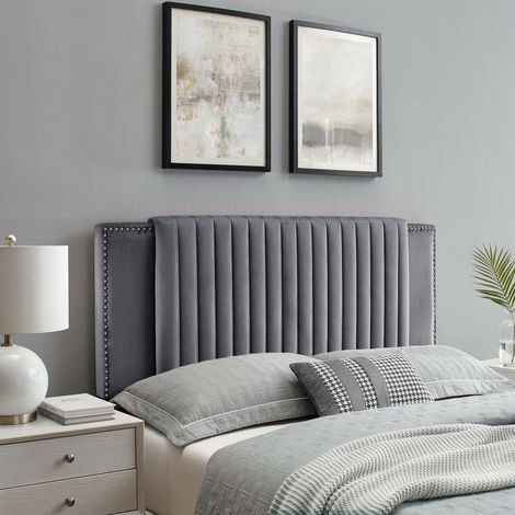 Zenith Steel Plush Small Double 26 inch Strutted Headboard
