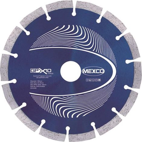 MEXCO GPX10 180mm Concrete Diamond Blade for Building Materials