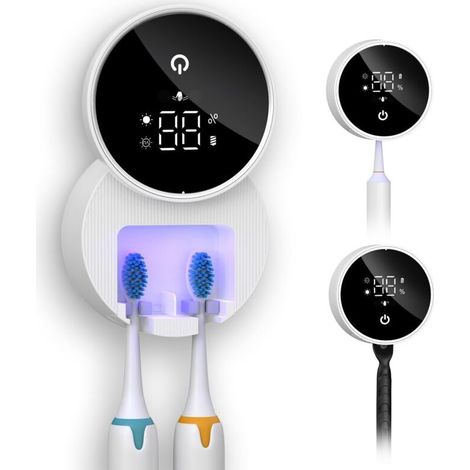 Support mural pour brosse à dents électrique avec nettoyeur UV, support pour brosse à dents électrique Razor pour salle de bain