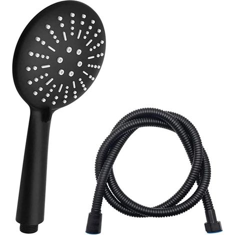 Pommeau de douche - Filtre de douche électrique - Pommeaux de douche haute pression - Pour augmenter la pression - Douche à trois niveaux de pression - Noir (1/4)