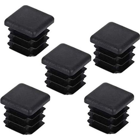DECARETA 20 pcs Bouchon pour Pied de Chaisse,Bouchon pour Tuyau Carré, Capuchon pour Poteau Carré en Plastique pour Pieds de Meuble Trampoline Armoire Étagère Chaise, 25 25mm (1/4)