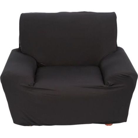 Housse de fauteuil élastique - XY FR - Protecteur canapé en Polyester - Noir - Taille S (1/4)