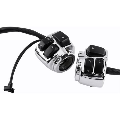 2 x Faisceau de câblage argenté pour interrupteur de guidon de moto 25 mm (1") (1/5)