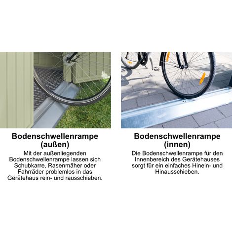 Hörmann Ecostar Bodenschwellenrampe für EcoStar Gerätehäuser, silber, außen, für 2-flg. Tür