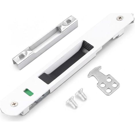 Verrou Baie Coulissante, Crochet Fermeture Porte Simple Face En Acier Inoxydable Et Alliage De Zinc Serrure Porte Fenetre Coulissante Pour Portes Coulissantes Fenêtres Baies Vitrées, Blanc (1/5)