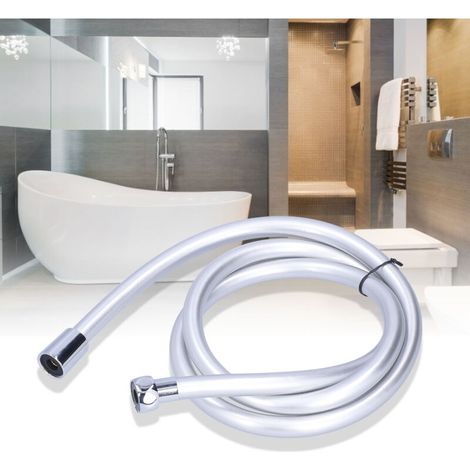 1.5m PVC Shower Hose, Shower Head Hose, Smooth Silver Explosion-Proof Water Heater Hose for Bathroom (1/5)