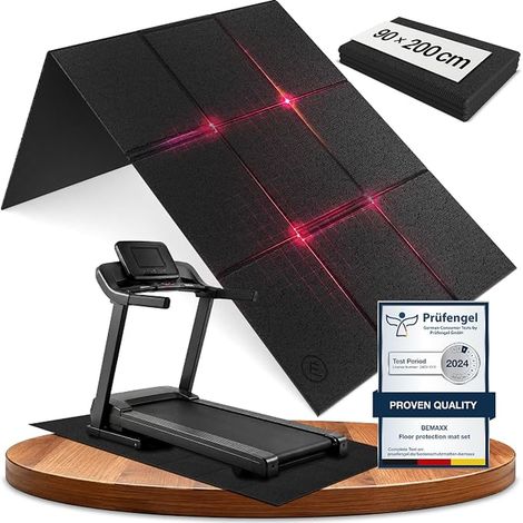 Tapis de Protection de Sol Fitness PVC - Appareils de Fitness Équipements Sportifs Tapis de Course Vélo d’Intérieur Antidérapant, Home Gym Sport Workout, Noir 200x90cm (1/5)