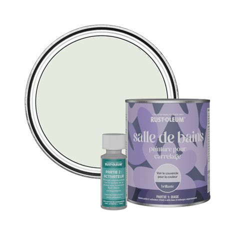 Peinture pour Carrelage de Salle de Bain, Finition Brillante - Sauge 750ml (1/3)