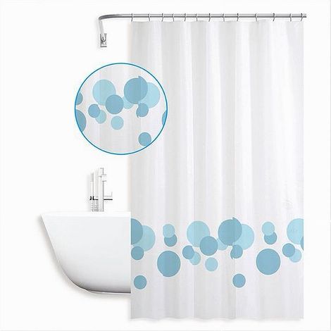 Cleafe - Tenda Per Doccia Vasca Bagno Design Con Cerchi Bicolore 180x200cm 12 Ganci 87599 - (1/2)