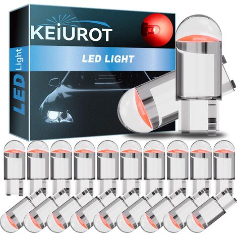 T10 501 LED Bulbs W5W 194 168 2825 Wedge Led Bulbs Car Red Dome Interior Map Door Light Led Bulb License Plate Bulbs DC12V 20PCS (1/5)