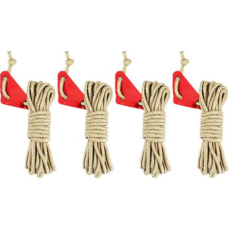 Corde de haubanage réfléchissante de 5 mm pour tente, bâche, abri, camping, 4 rouleaux totalisant 15,85 m (52 pieds). (1/5)