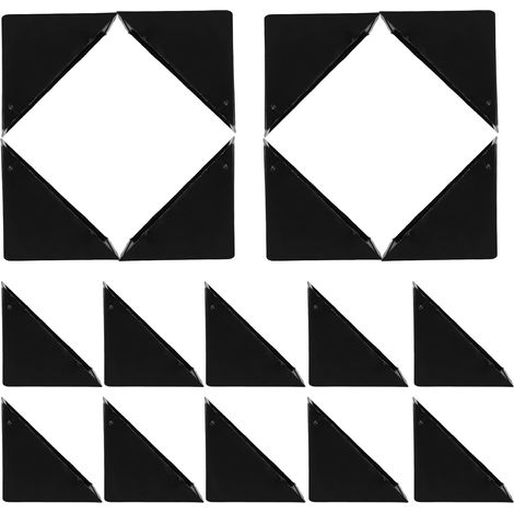 Lot de 20 protections d'angle en plastique noir pour meubles, (1/5)