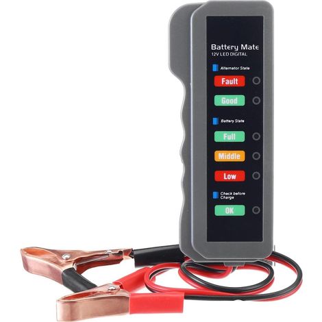 12V testeur de batterie détecteur d'alternateur numérique prise allume-cigare outil de Diagnostic avec indicateur 6 LED (1/5)