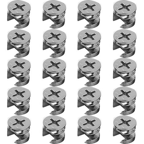 Juego de 20 herrajes excéntricos de aleación de zinc para muebles - Conectores de leva para el montaje de muebles - Accesorios de calidad para armarios, cajones y más - Duraderos y fáciles de instalar (1/5)