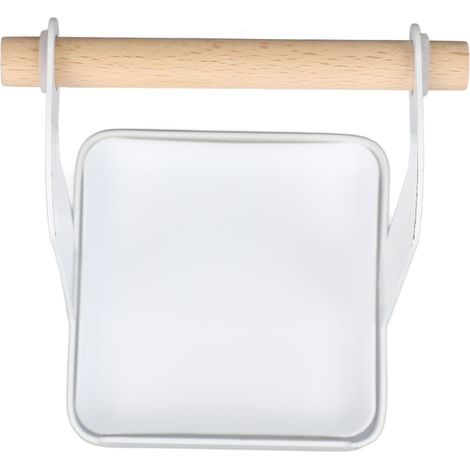 Multifunktionaler Topfdeckelhalter, rutschfeste Eisenschüssel, Küchenhelfer aus Holz, Pfannenwenderhalter, weißer Küchenorganizer. (1/5)