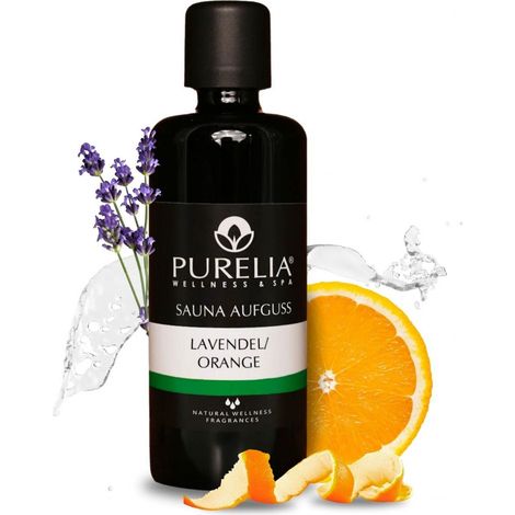 PURELIA Saunaaufguss Konzentrat Lavendel-Orange 100 ml natürlicher Sauna-aufguss - reine ätherische (1/5)