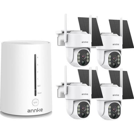 Sistema di videosorveglianza, risoluzione 4MP, alimentazione solare, 4 telecamere, scheda TF da 64GB, senza spina (1/2)