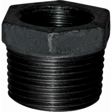 Reduzierter Nippel 33x42 / 15x21, männlich weiblich schwarz