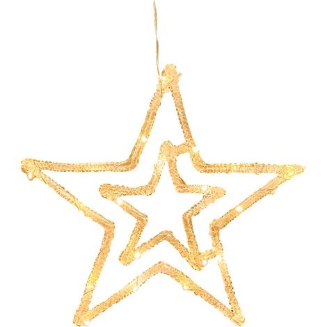 Dekoration MagicHome Weihnachten, Stern, ABS, 20xLED warmweiß, 27,5 cm, 2xAA (1/3)