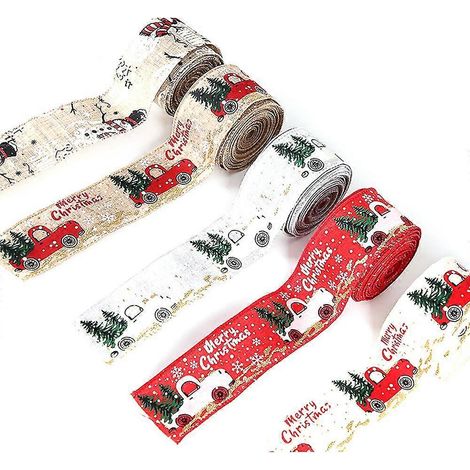 Set mit 5 Weihnachtsbändern mit Baum-, Schneemann- und LKW-Motiv, kompatibel mit (1/5)