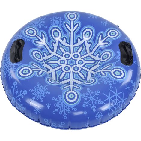 Bouée de ski gonflable PVC pour adultes, anneau de glisse robuste 200kg, poignée de sécurité, bleu et blanc, pour familles. (1/5)
