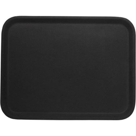 1 plateau rectangulaire, en polypropylène noir, 46 x 36 cm, pour service à table ou buffet (1/3)