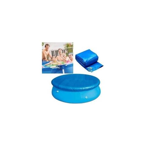 Couverture de protection pour piscine ronde avec corde de serrage, bâche résistante aux UV – Maintien de la propreté, ajustement sécurisé–