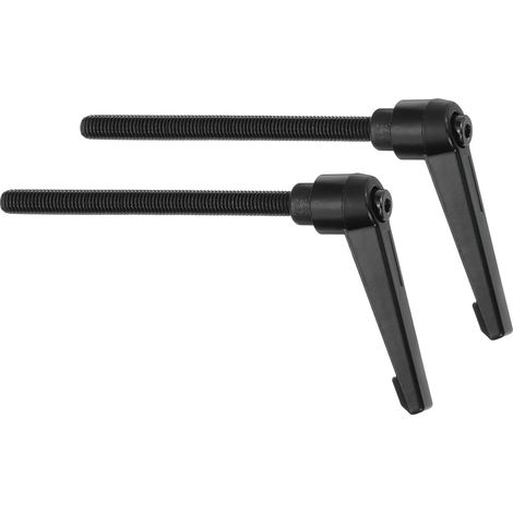 2Pcs M8 x 100mm Boutons Réglables Poignée Filetage Mâle Bouton-Poussoir à Cliquet Verrouillage Rapide Boulon Rotatif Pour Lathe Machinery, Noir (1/5)