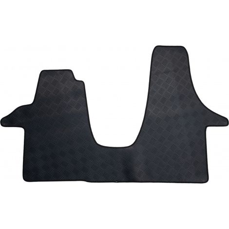 Tapis de voiture utilitaire - Sur Mesure pour VOLKSWAGEN Transporter (Dès 09/2009) - 1 pièce - Tapis de sol antidérapant pour utilitaire - Souple - 100% Caoutchouc (1/5)