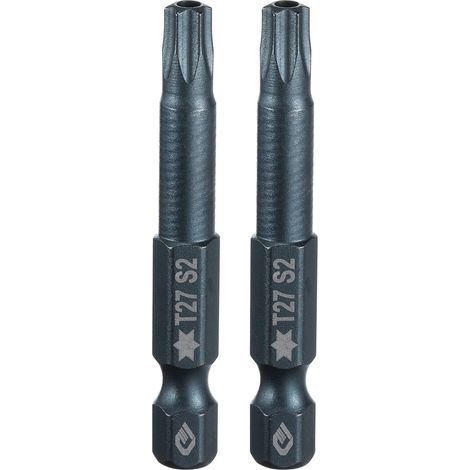 2 Pièce Embout de Tournevis Torx Magnétique, T27 1/4" Hex Tige Longueur 50mm Embout de Vissage Long Hexagonal en Acier S2 avec Trou pour Retirer les Vis de Fixation Outils (1/5)